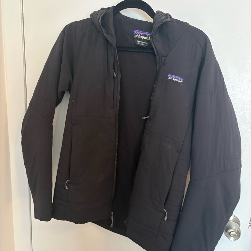 Patagonia Black Jacket with Multicolor Logo